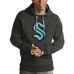 Seattle Kraken Antigua Logo Victory Pullover Hoodie - Charcoal | NHL near me