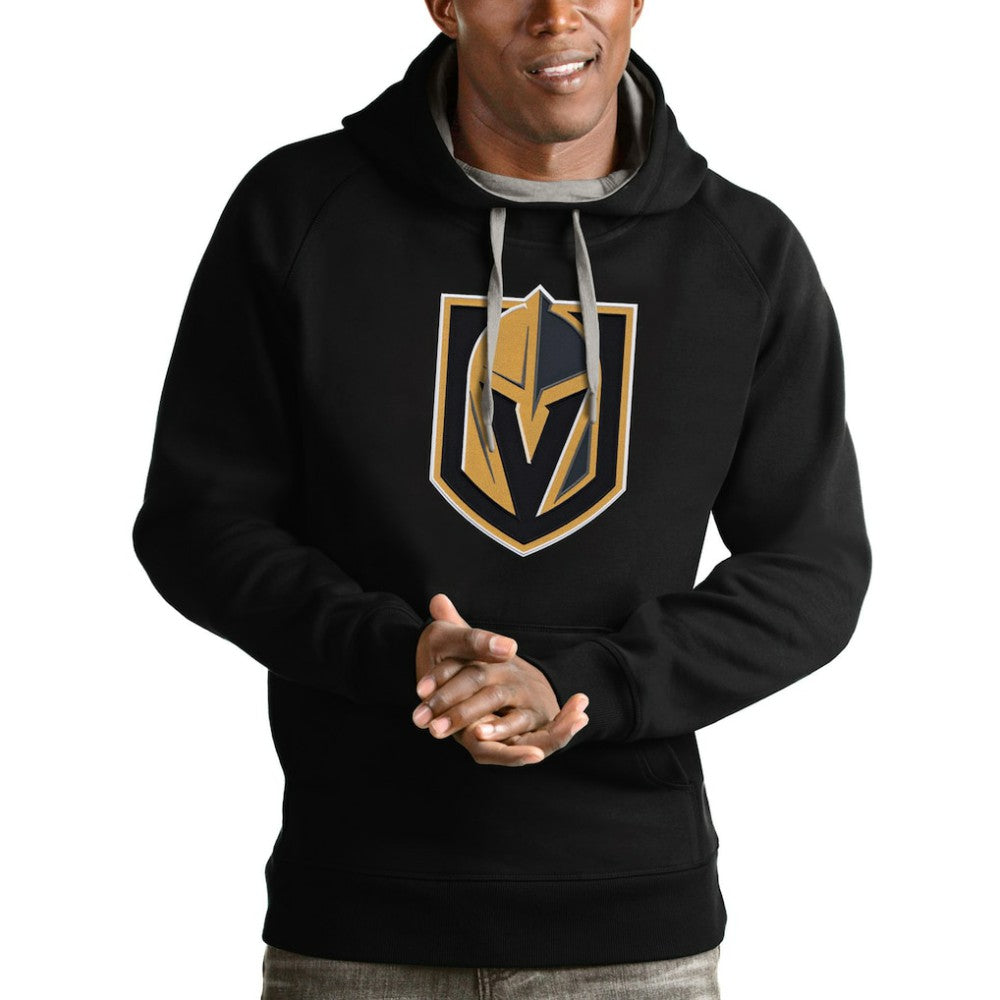 Vegas Golden Knights Antigua Logo Victory Pullover Hoodie - Black | NHL online