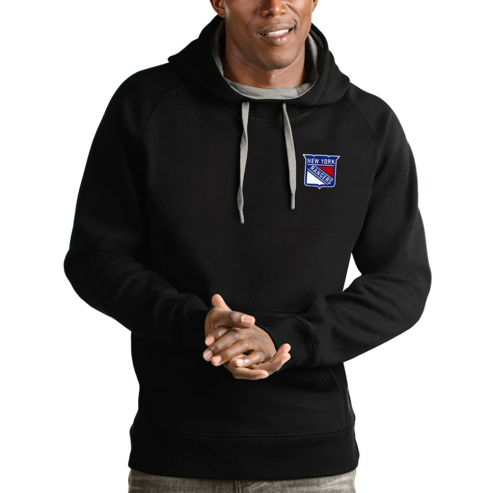 New York Rangers Antigua Victory Pullover Hoodie - Black | NHL discount