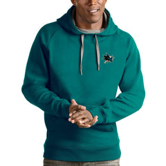 San Jose Sharks Antigua Victory Pullover Hoodie - Teal | NHL on sale