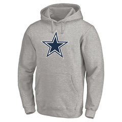 Dallas Cowboys Primary Logo Fitted Pullover Hoodie - Heather Gray - NFL