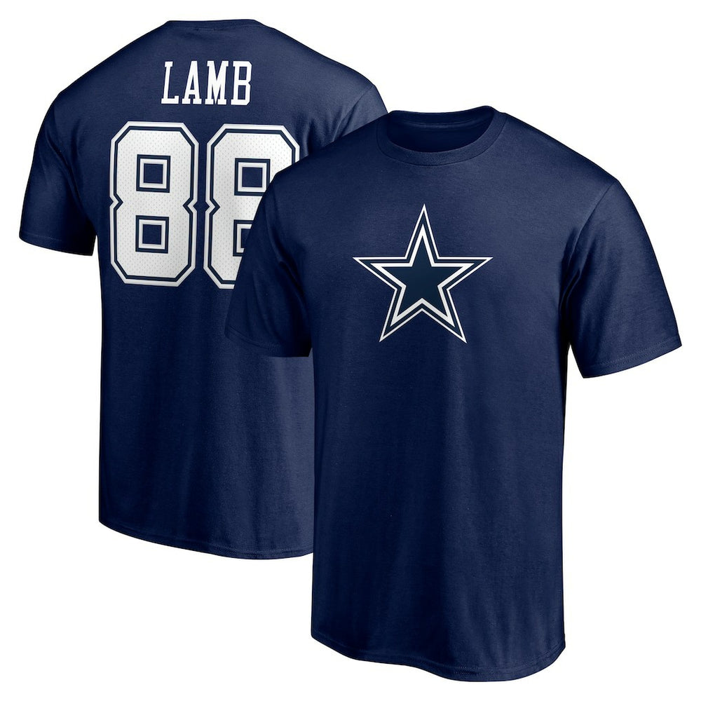 CeeDee Lamb Dallas Cowboys Team Player Icon Name & Number T-Shirt - Navy - NFL