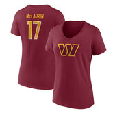 Terry McLaurin Washington Commanders Women's Player Icon Name & Number V-Neck T-Shirt - Burgundy - Fanatics