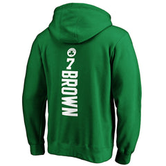 Jaylen Brown Boston Celtics Playmaker Name & Number Pullover Hoodie Kelly Green