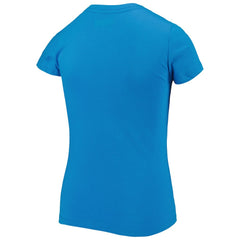 Carolina Panthers New Era Girls Youth Reverse Sequin Wordmark V-Neck T-Shirt - Blue - NFL