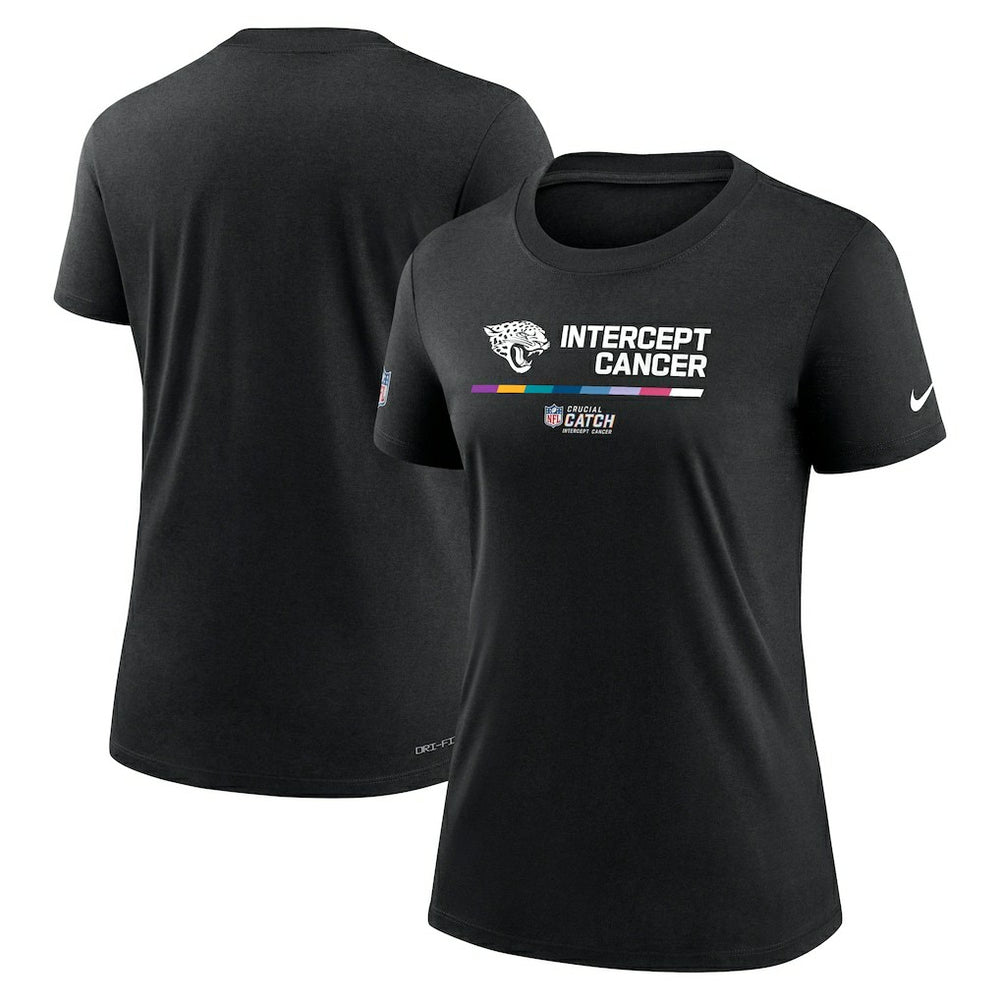 Jacksonville Jaguars Women's NFL Crucial Catch Performance T-Shirt - Black - Nike