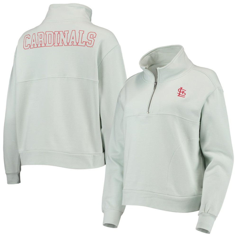 St. Louis Cardinals The Wild Collective Women's Two-Hit Quarter-Zip Pullover Top Outlet