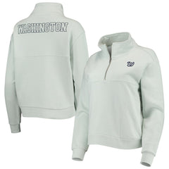 Washington Nationals The Wild Collective Women's Two-Hit Quarter-Zip Pullover Top Discount