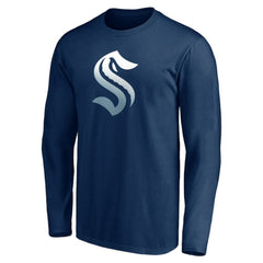 Seattle Kraken Gradient Logo Long Sleeve T-Shirt - Deep Sea Blue | NHL Lifestyle