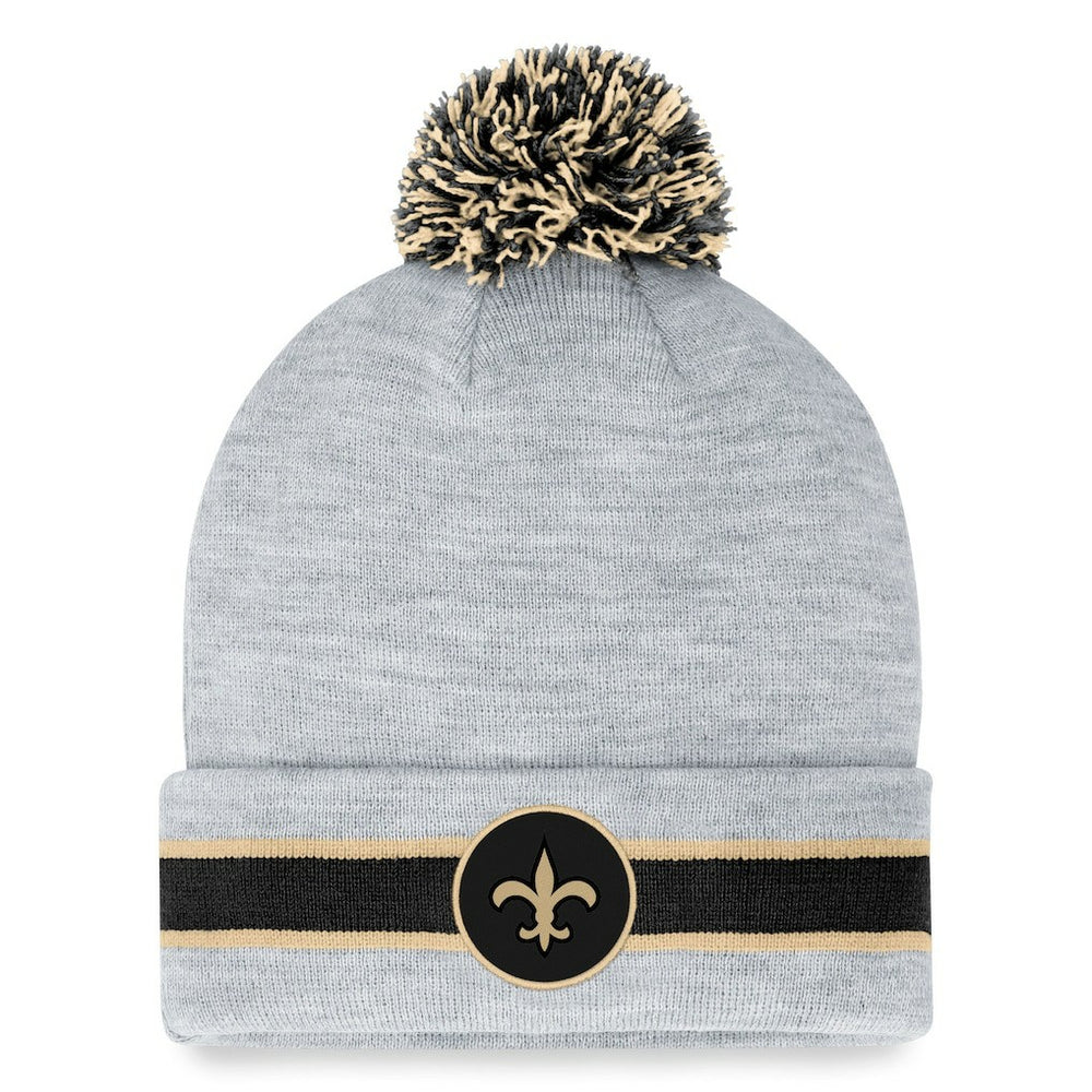 New Orleans Saints Cuffed Knit Hat with Pom - Heather Gray - Fanatics