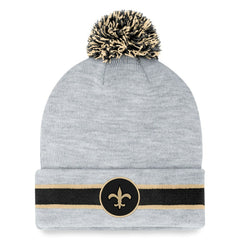 New Orleans Saints Cuffed Knit Hat with Pom - Heather Gray - Fanatics