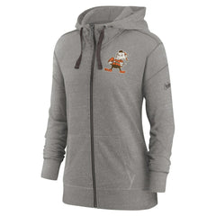 Cleveland Browns Women's Gym Vintage Full-Zip Hoodie - Heather Charcoal - Nike