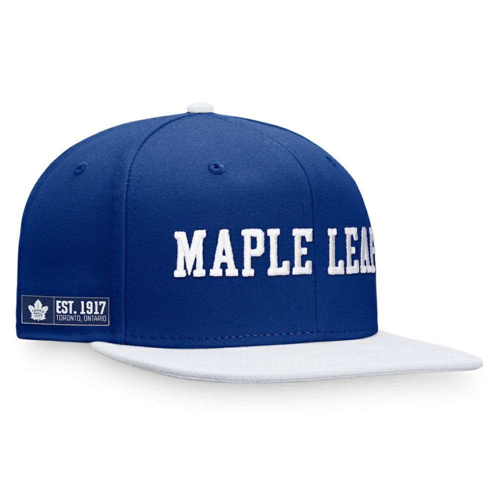 Toronto Maple Leafs Fanatics Iconic Color Blocked Snapback Hat - Blue/White | Fanatics Lifestyle