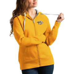 Nashville Predators Antigua Women's Victory Full-Zip Hoodie - Gold | NHL on sale