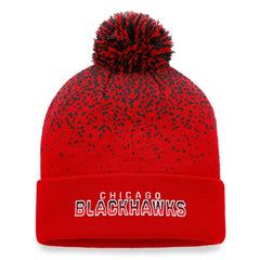 Chicago Blackhawks Fanatics Iconic Gradient Cuffed Knit Hat with Pom - Red | Fanatics on sale