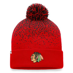 Chicago Blackhawks Fanatics Iconic Gradient Cuffed Knit Hat with Pom - Red | Fanatics on sale