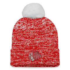 Chicago Blackhawks Fanatics Women's Glimmer Cuffed Knit Hat with Pom - Red | Fanatics online