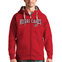 Carolina Hurricanes Antigua Wordmark Victory Full-Zip Hoodie - Red | NHL Lifestyle