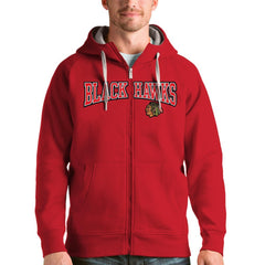 Chicago Blackhawks Antigua Wordmark Victory Full-Zip Hoodie - Red | NHL on sale