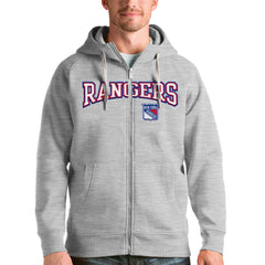 New York Rangers Antigua Wordmark Victory Full-Zip Hoodie - Heathered Gray | NHL online