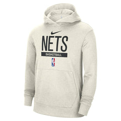 Nike Brooklyn Nets 2022/23 Spotlight On-Court Practice Performance Pullover Hoodie Cream