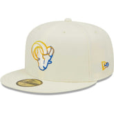 Los Angeles Rams New Era Chrome Color Dim 59FIFTY Fitted Hat - Cream - NFL