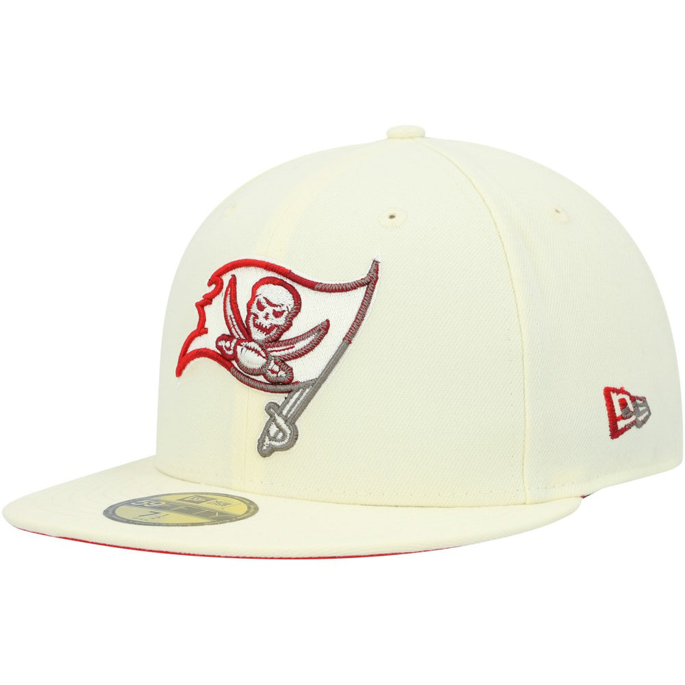 Tampa Bay Buccaneers New Era Chrome Color Dim 59FIFTY Fitted Hat - Cream - NFL