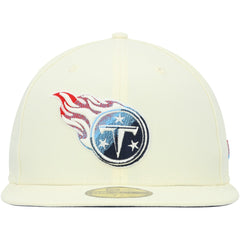 Tennessee Titans New Era Chrome Color Dim 59FIFTY Fitted Hat - Cream - NFL