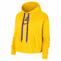 Nike Los Angeles Lakers Women's Courtside Cropped Pullover Hoodie Gold