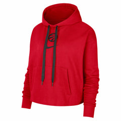 Nike Toronto Raptors Women's Courtside Cropped Pullover Hoodie Red