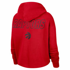 Nike Toronto Raptors Women's Courtside Cropped Pullover Hoodie Red