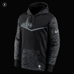 New Orleans Saints RFLCTV Chevron Pullover Hoodie - Black - Nike