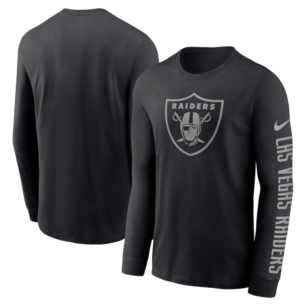 Las Vegas Raiders RFLCTV Name and Logo T-Shirt - Black - Nike