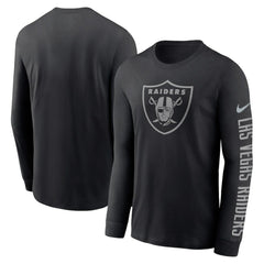 Las Vegas Raiders RFLCTV Name and Logo T-Shirt - Black - Nike