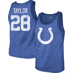 Jonathan Taylor Indianapolis Colts Majestic Threads Player Name & Number Tri-Blend Tank Top - Heathered Royal - NFL