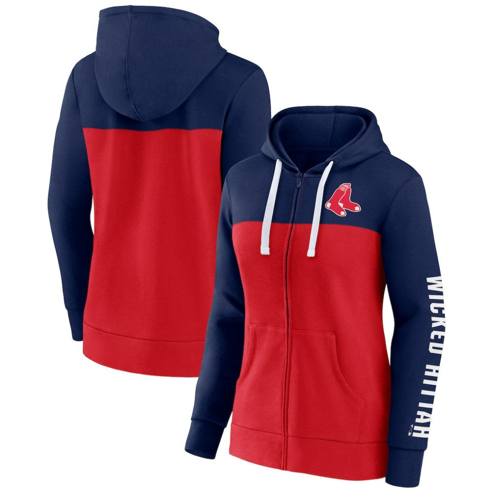 Boston Red Sox Fanatics Women's Take The Field Colorblocked Hoodie Full-Zip Jacket Outlet
