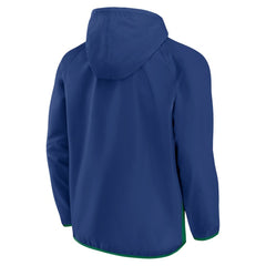 Vancouver Canucks Fanatics Backhand Shooter Defender Anorak Raglan Hoodie Quarter-Zip Jacket - Blue/Green | Fanatics sale