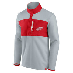 Detroit Red Wings Fanatics Hockey Polar Fleece Quarter-Snap Jacket - Gray/Red | Fanatics online