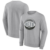 Fanatics Brooklyn Nets True Classics Vint Pullover Sweatshirt Heathered Gray