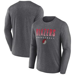 Fanatics Portland Trail Blazers Where Legends Play Iconic Practice Long Sleeve T-Shirt Heathered Charcoal