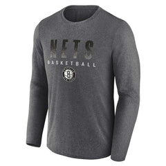 Fanatics Brooklyn Nets Where Legends Play Iconic Practice Long Sleeve T-Shirt Heathered Charcoal