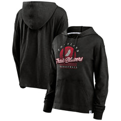 Fanatics Portland Trail Blazers Women's Full Steam Slub Hoodie T-Shirt Black