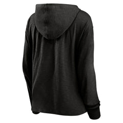 Fanatics Portland Trail Blazers Women's Full Steam Slub Hoodie T-Shirt Black