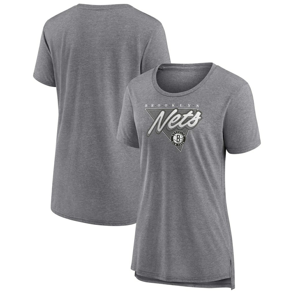 Fanatics Brooklyn Nets Women's True Classics Tri-Blend T-Shirt Heathered Gray