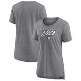 Fanatics Brooklyn Nets Women's True Classics Tri-Blend T-Shirt Heathered Gray