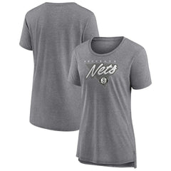 Fanatics Brooklyn Nets Women's True Classics Tri-Blend T-Shirt Heathered Gray
