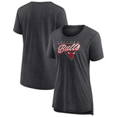 Fanatics Chicago Bulls Women's True Classics Tri-Blend T-Shirt Heathered Charcoal