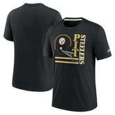 Pittsburgh Steelers Wordmark Logo Tri-Blend T-Shirt - Black - Nike