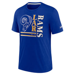 Los Angeles Rams Wordmark Logo Tri-Blend T-Shirt - Royal - Nike