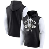 Fanatics Brooklyn Nets Attack Colorblock Pullover Hoodie Black/White